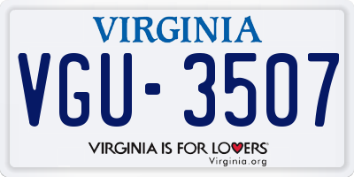 VA license plate VGU3507
