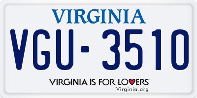 VA license plate VGU3510