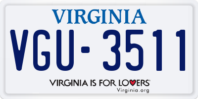 VA license plate VGU3511