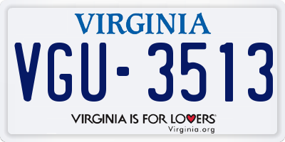 VA license plate VGU3513