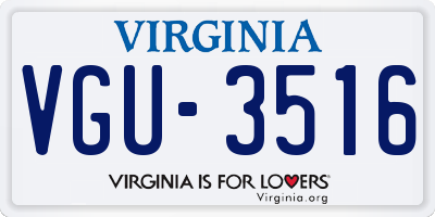 VA license plate VGU3516