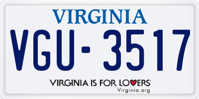 VA license plate VGU3517