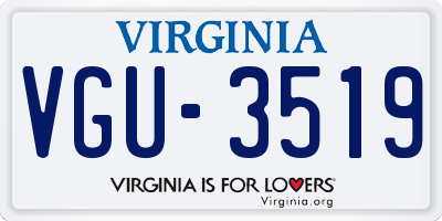 VA license plate VGU3519