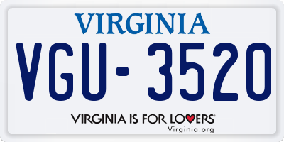 VA license plate VGU3520