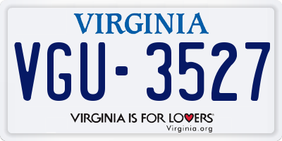 VA license plate VGU3527