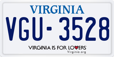 VA license plate VGU3528