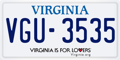 VA license plate VGU3535