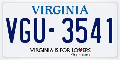 VA license plate VGU3541