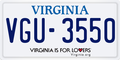 VA license plate VGU3550