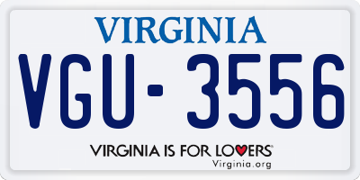 VA license plate VGU3556