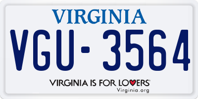VA license plate VGU3564