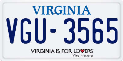 VA license plate VGU3565