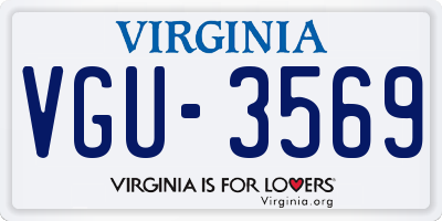 VA license plate VGU3569