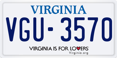 VA license plate VGU3570