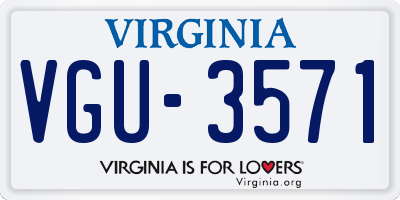 VA license plate VGU3571