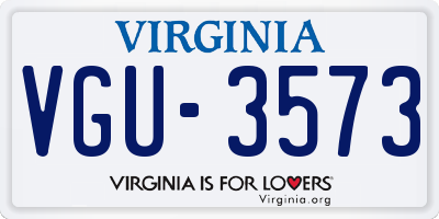 VA license plate VGU3573