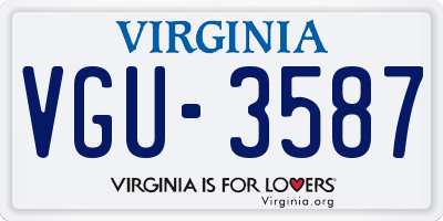 VA license plate VGU3587