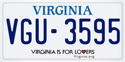 VA license plate VGU3595