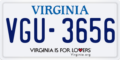 VA license plate VGU3656