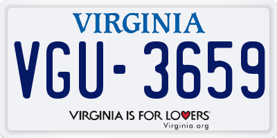 VA license plate VGU3659