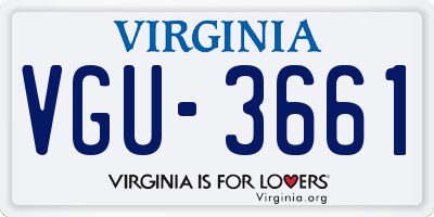 VA license plate VGU3661