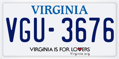 VA license plate VGU3676