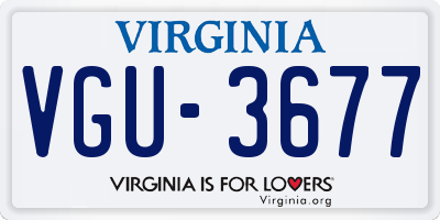 VA license plate VGU3677