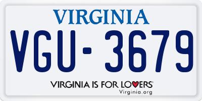 VA license plate VGU3679