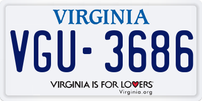 VA license plate VGU3686