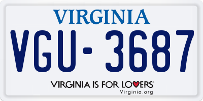VA license plate VGU3687