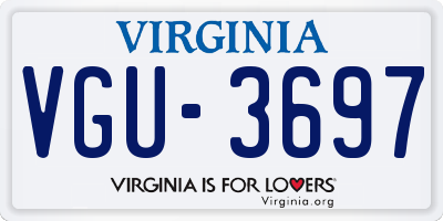 VA license plate VGU3697
