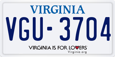 VA license plate VGU3704