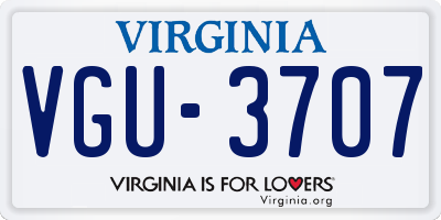 VA license plate VGU3707