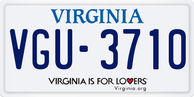 VA license plate VGU3710