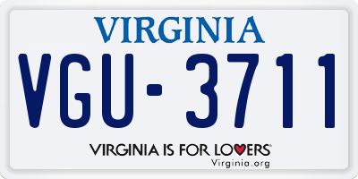 VA license plate VGU3711