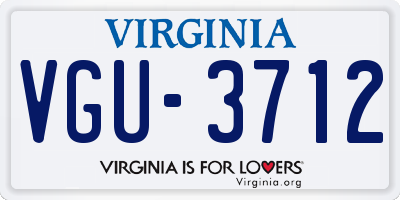 VA license plate VGU3712