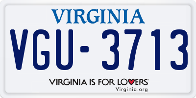 VA license plate VGU3713