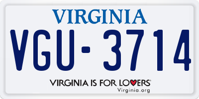 VA license plate VGU3714