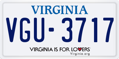 VA license plate VGU3717