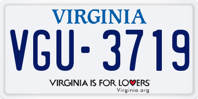 VA license plate VGU3719
