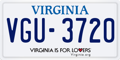 VA license plate VGU3720