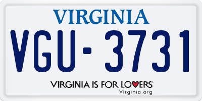 VA license plate VGU3731