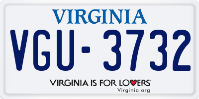 VA license plate VGU3732