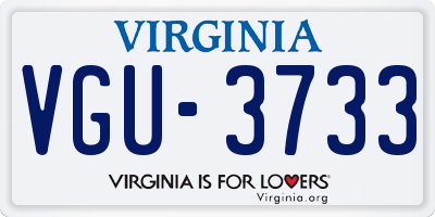 VA license plate VGU3733