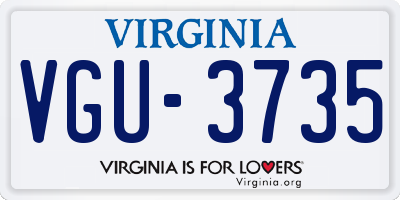 VA license plate VGU3735