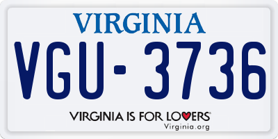 VA license plate VGU3736