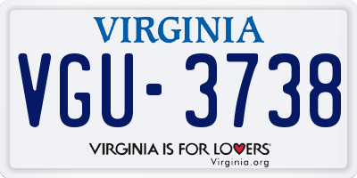 VA license plate VGU3738