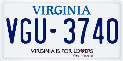 VA license plate VGU3740