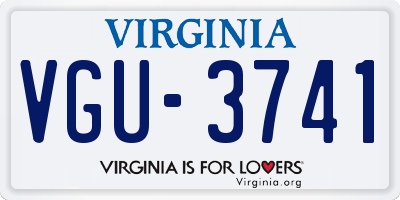 VA license plate VGU3741