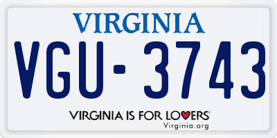 VA license plate VGU3743